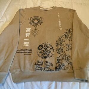 Men's Beige Graphic Crewneck Sweater!